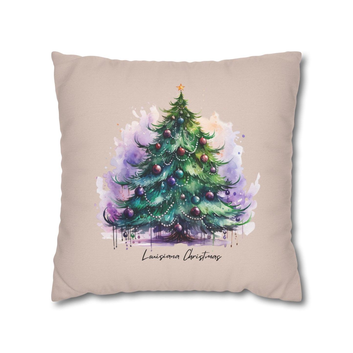Spun Polyester Square Pillowcover (Cmas Tree/LA)