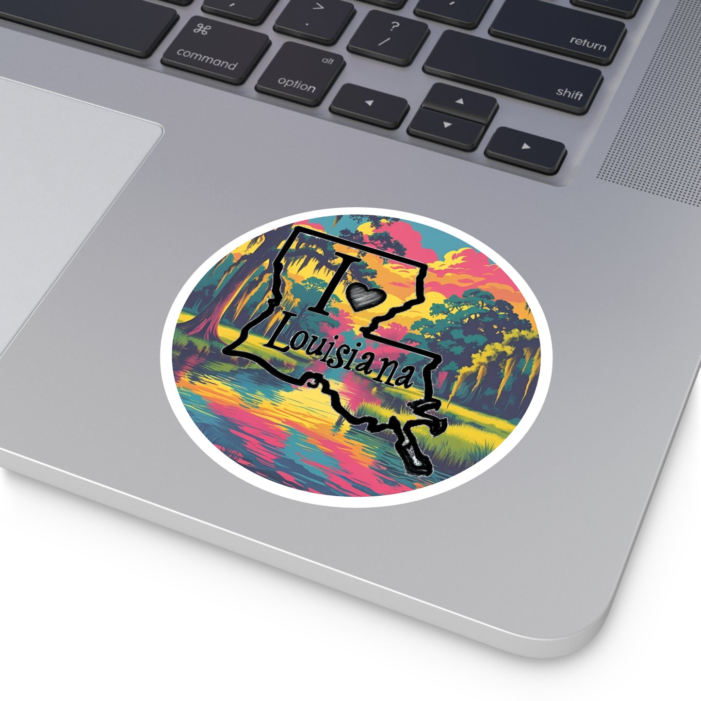 Round Sticker Louisiana Lover Retro Colored