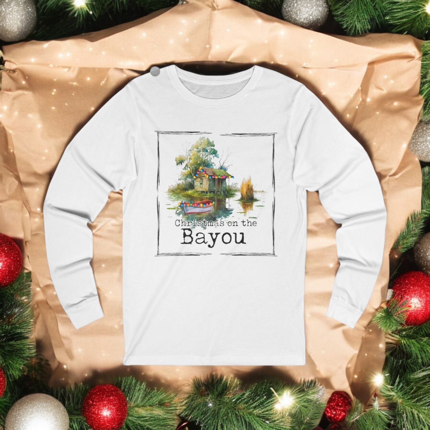 Unisex Long Sleeve Tee(Bayou Christmas)