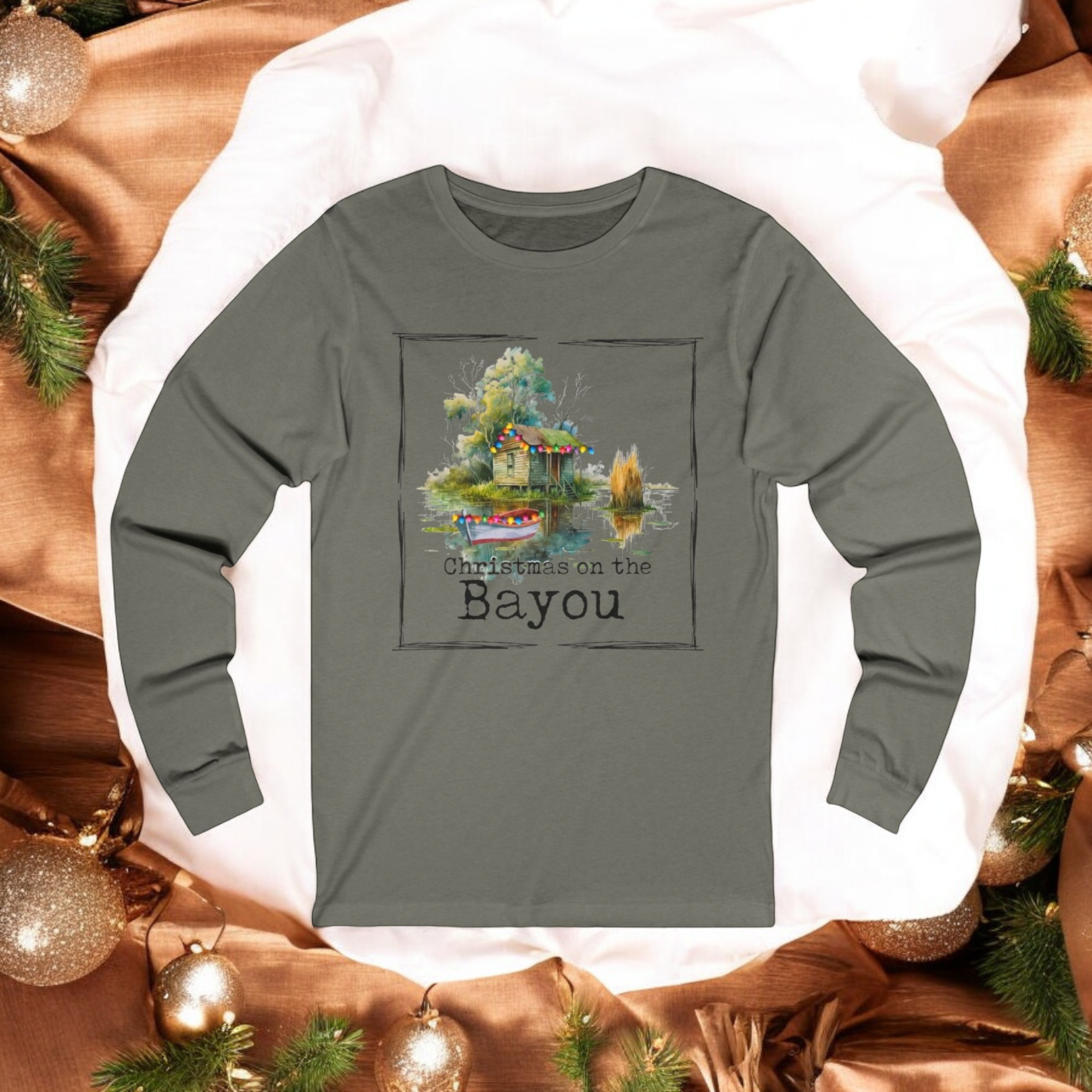 Unisex Long Sleeve Tee(Bayou Christmas)