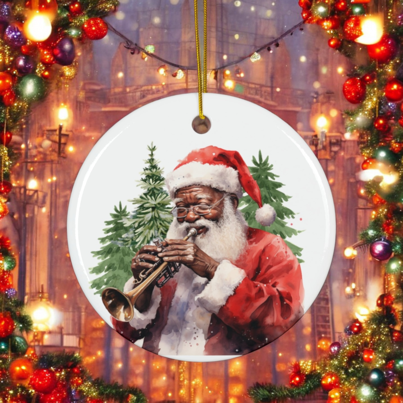 Louisiana-themed Ceramic Ornament