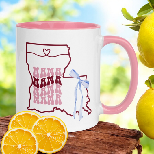 Louisiana Mama Mug with Color Inside
